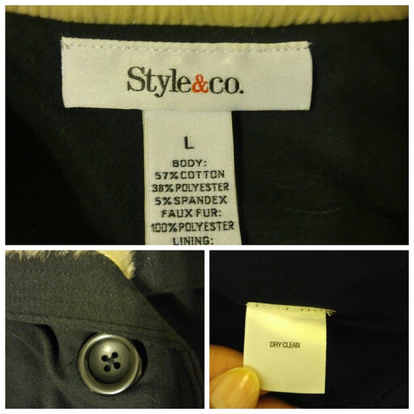 Style & Co. Black Vest w/ Faux Fur Collar - Picture 2 of 5